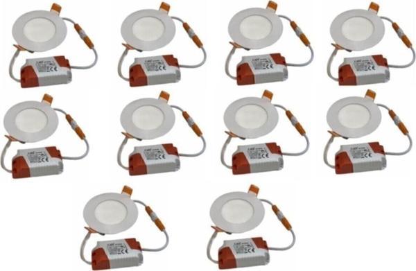 Ct 5144 10 Adet 3 Watt Slim Led Panel Beyaz Işık - Image 1