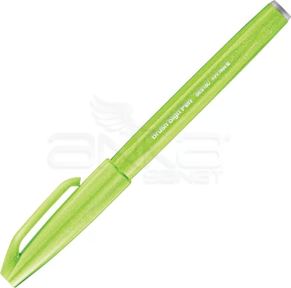 Pentel Brush Sign Pen Fırça Uçlu Kalem Light Green - Image 1