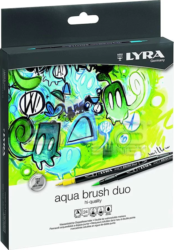 Lyra Aqua Brush Duo Fırça Uçlu Kalem 24lü Set - Image 1