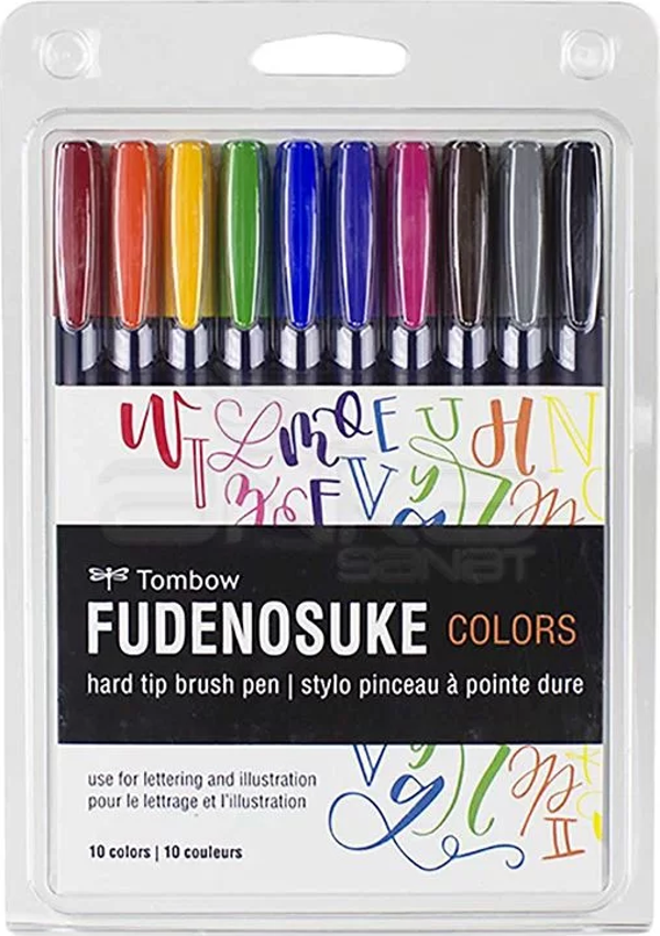 Tombow Fudenosuke Brush Pen Fırça Uçlu Kalem 10lu Set - Image 1
