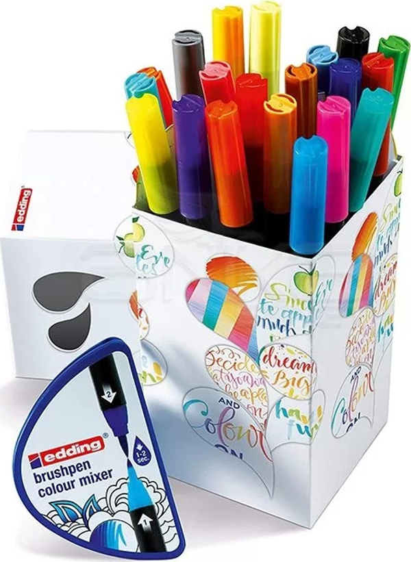 Edding Brushpen 1340 Fırça Uçlu Kalem Happy Box 20li Set - Image 1
