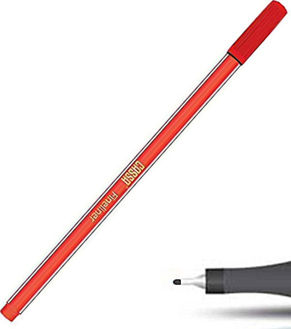 CASSA 9812 FİNELİNER KEÇE UÇLU KALEM 0.4mm KIRMIZI - Image 1