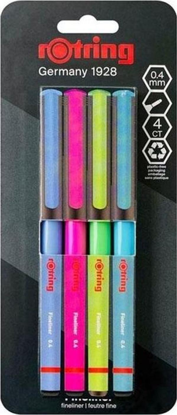 Rotring Liner Canlı Renk Keçe Uçlu Kalem 4lü - Image 1
