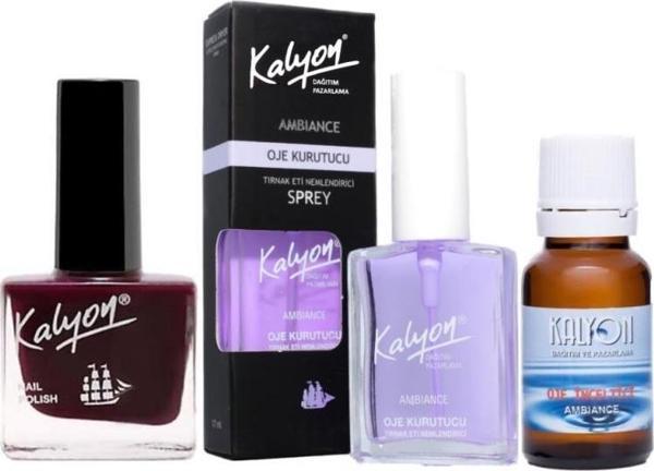 Kalyon Oje 210 + Oje Kurutucu Sprey 17 Ml + Oje Çözücü - Image 1