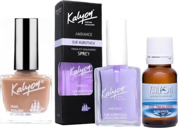 Kalyon Oje 302 + Oje Kurutucu Sprey 17 Ml + Oje Çözücü - Image 1