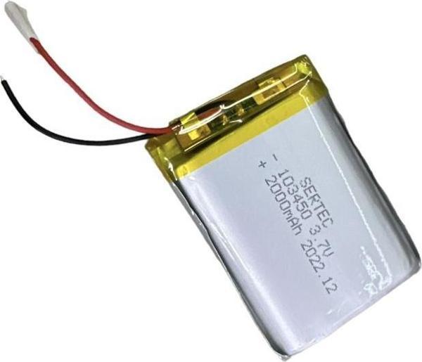 103450 3.7V 2000 MAh Li-Polymer Pil Devreli/1.5A - Image 1