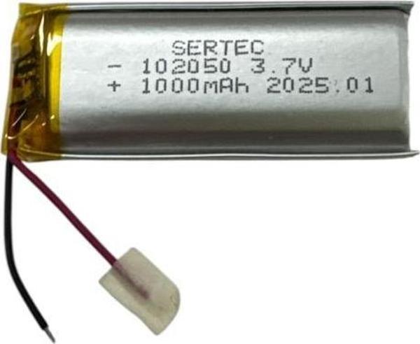 102050 3.7V 1000mAh Li-Polymer Pil (Devreli/1.5A) - Image 1
