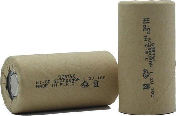 1.2V Ni-Cd SC 2000 Mah Kağıt Şarjlı Pil 10C Başsız/Flat Head - Image 1