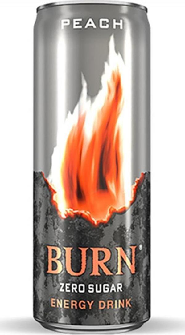 Burn Zero Sugar Peach Enerji İçeceği 250 ML 12'li Paket - Image 1