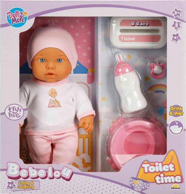 1030141 Sesli Bebelou Tuvalet Zamanı Bebek Seti 32 cm -Sunman - Image 1