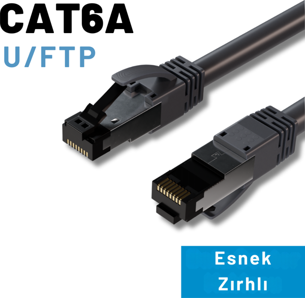 IRENIS CAT6A U/FTP FlexArmor(Esnek Zırh) Kablo, 1 Metre - Image 1