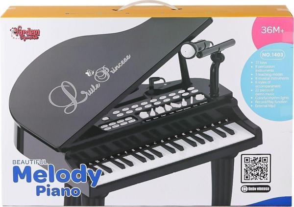 BAO-1403B 0237 Mikrofonlu 37 Tuşlu Mp3 Çalar Büyük Siyah Piyano - Image 1