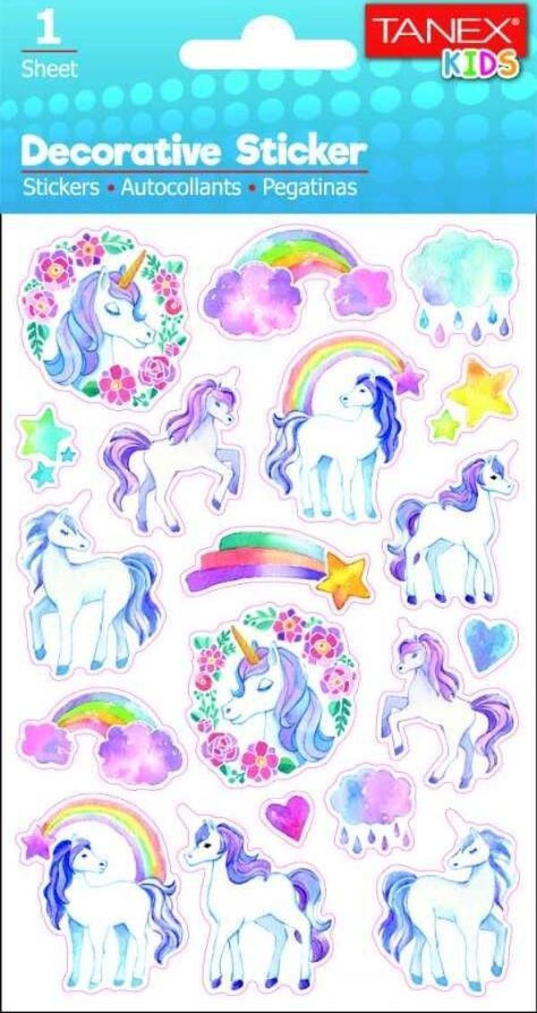 Tanex Stickers Eu Puffy Damla Etiket Unicorn Serisi 5 Li Tnx-25074 (5*5 Li Paket) - Image 1