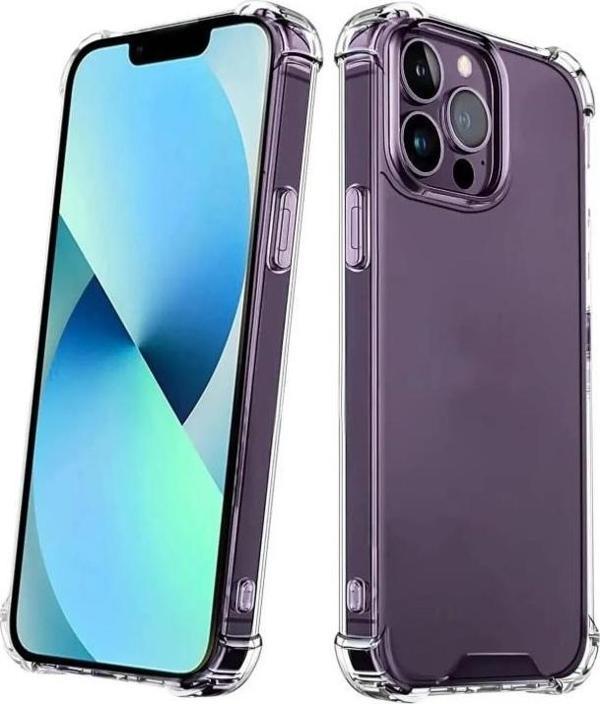 iPhone 15 Pro Max Uyumlu Darbe Önleyici Sararmaya Dayanıklı Airbag Korumalı Ultra Slim TPU Şeffaf Silikon Kılıf - Image 1