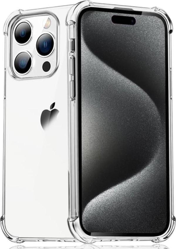 iPhone 16 Pro Max Uyumlu Darbe Önleyici Sararmaya Dayanıklı Airbag Korumalı Ultra Slim TPU Şeffaf Silikon Kılıf - Image 1
