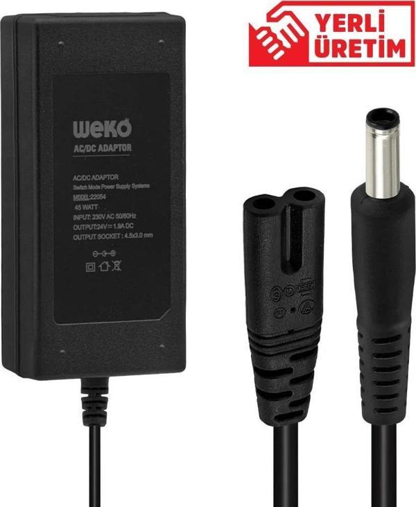 Weko 24 Volt 1.9 Amper 4.5x3.0 mm Uçlu Notebook Adaptör - Image 1