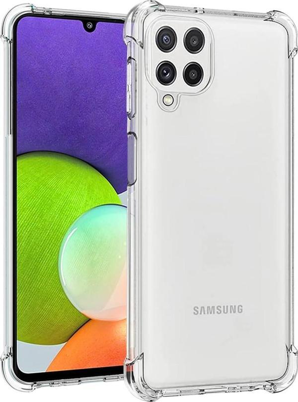 Samsung Galaxy A22 Uyumlu Darbe Önleyici Sararmaya Dayanıklı Airbag Korumalı Ultra Slim TPU Şeffaf Silikon Kılıf - Image 1