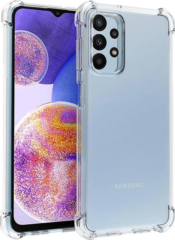 Samsung Galaxy A23 Uyumlu Darbe Önleyici Sararmaya Dayanıklı Airbag Korumalı Ultra Slim TPU Şeffaf Silikon Kılıf - Image 1