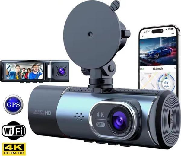 Powermaster PM-27086 3.16" Tft Ekran Çift Kameralı Gps Modüllü Hd Araç Kamerası Dvr (128gb Destekli) - Image 1