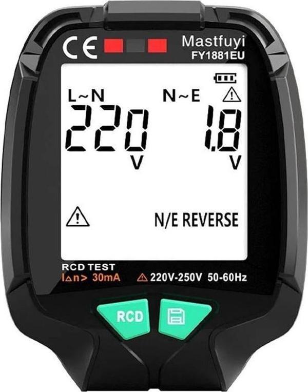 Powermaster (30V - 250V) Tam Ekran Soket Test Cihazı PM-20400 - Image 1