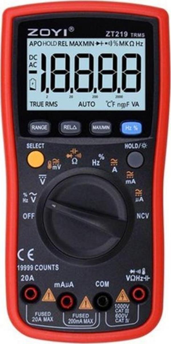 Zoyi ZT-219 True Rms AC DC Gerilim Akım Ölçer Ampermetre Dijital Ölçü Aleti - Image 1