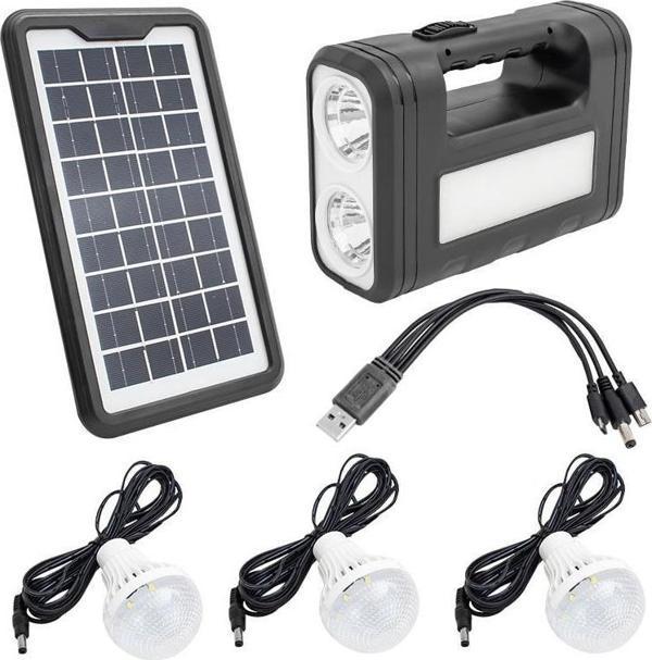 Powermaster GD-8017T Solar Panelli 3 Ampullü Solar Aydınlatma Sistemi - Image 1