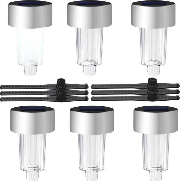 Powermaster PM-26960 Metal Gövdeli Dc 5V Beyaz Solar Balkon-Havuz-Bahçe Lambası (6'lı Paket) - Image 1