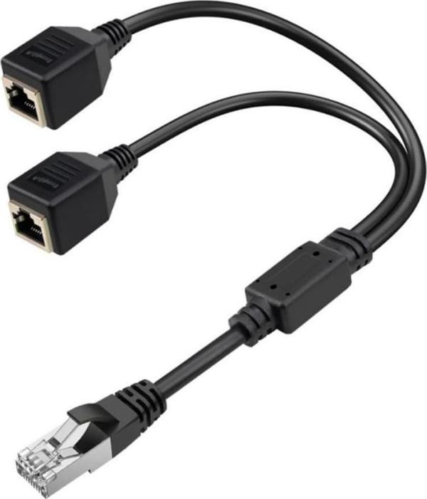 PowerMaster PM-25434 Erkek RJ45 TO 2x Dişi Ethernet Çoklayıcı Splitter Dağıtıcı - Image 1