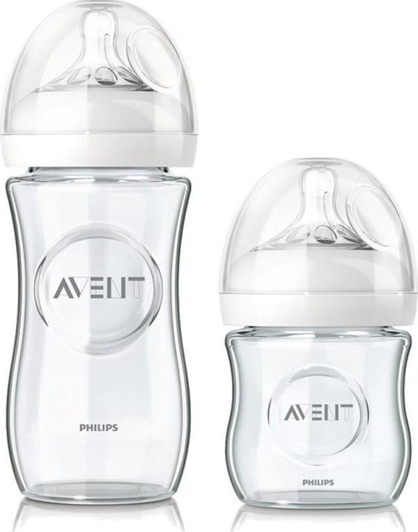 Philips Avent Natural Cam Biberon Seti 2'Li - Yenidoğan 120 Ml Cam Biberon & 1Ay 240 Ml Cam Biberon - Image 1