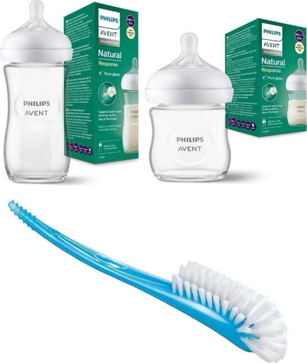 Philips Avent Yenidoğan Cam Biberon Seti Temizlik Fırçalı - Image 1
