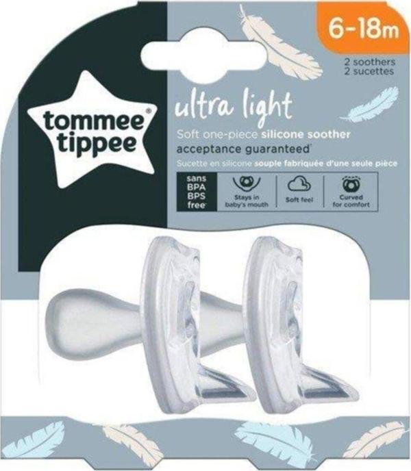Tommee Tippee 2Li Ultra Hafif Silikon Emzik 6-18 Ay - Image 1