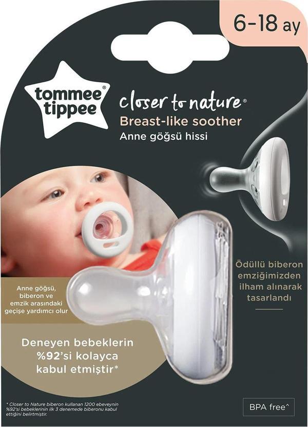 Tommee Tippee Breastlike Emzik 6-18 Ay Beyaz - Image 1