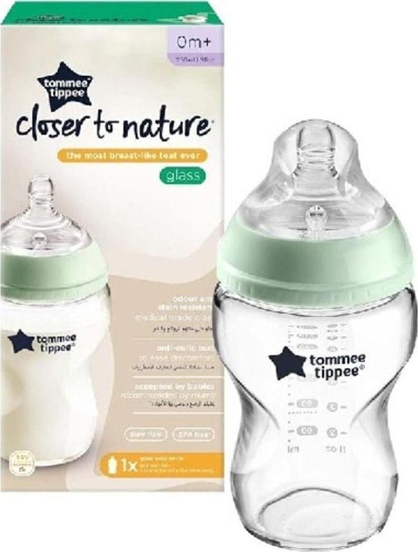 Tommee Tippee Closer To Nature Cam Biberon Şeffaf Yeşil 250 Ml - Image 1
