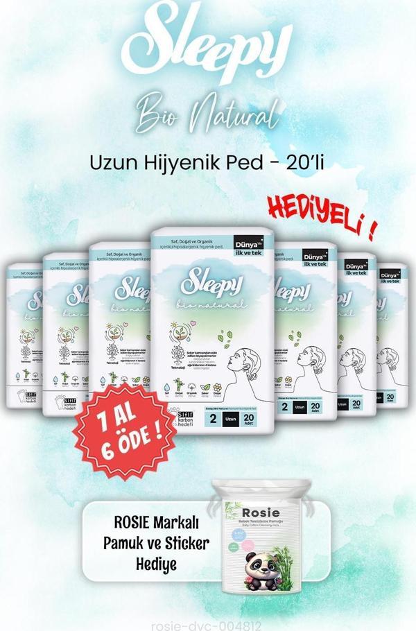 7 AL 6 ÖDE Sleepy Bio Natural Hijyenik Ped 20'li ve ROSIE - Image 1