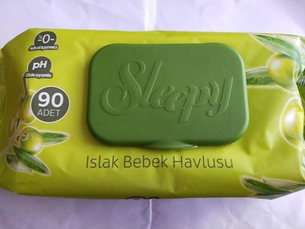 Sleepy 90'lı Doğal Zeytinyağlı Islak Bebek Havlusu - Image 1