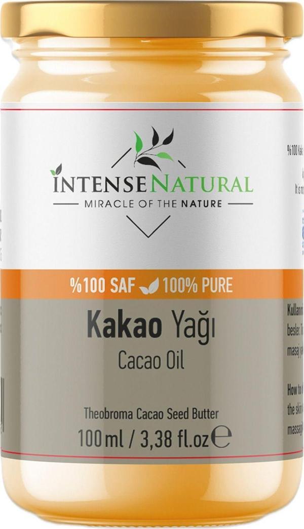 İntense Natural Kakao Çekirdeği Yağı Soğuk Sıkım 100 Ml %100 Saf Ve Doğal Cacao Seed Butter Oil - Image 1