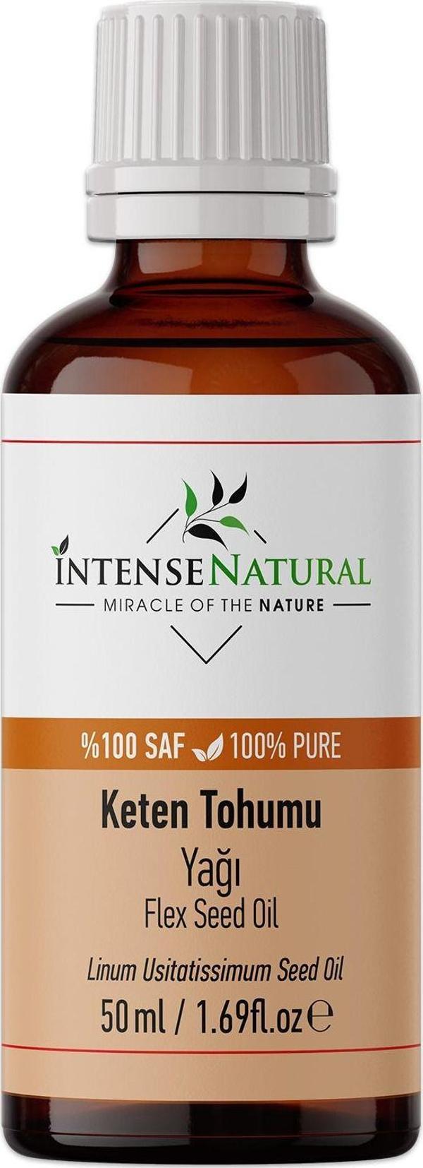 İntense Natural Keten Tohumu Yağı Soğuk Sıkım 50 Ml %100 Saf Ve Doğal Flax Seed Oil - Image 1