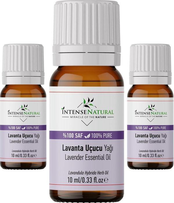 İntense Natural Lavanta Uçucu Yağı 10 Ml X 3 %100 Saf Ve Doğal Lavandin Lavender Essential Oil - Image 1
