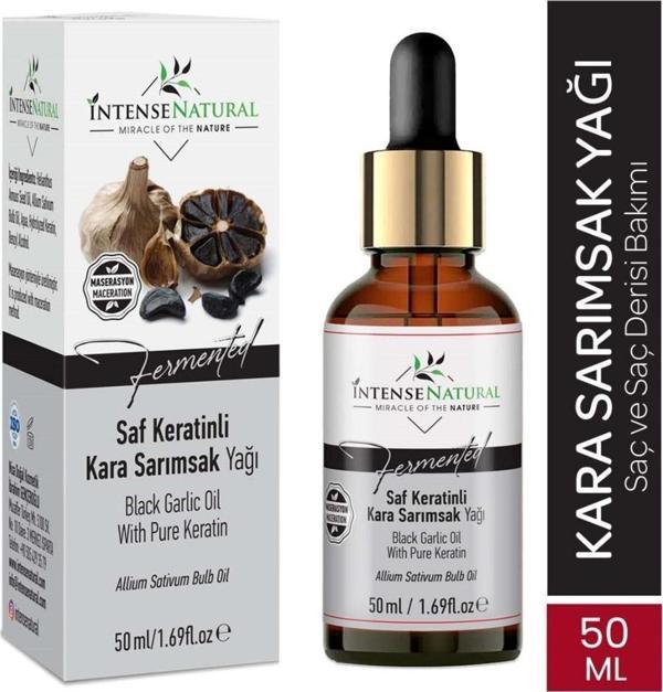 İntense Natural Saf Keratinli Kara Sarımsak Yağı 50 Ml Black Garlic Oil With Pure Keratin - Image 1