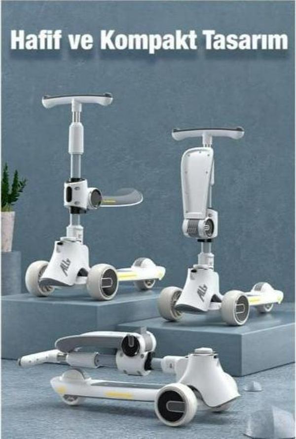 Ally Ayarlanabilir Yükseklik 3 Tekerlekli Çocuk Scooterı Katlanabilir Kaykay - Image 1