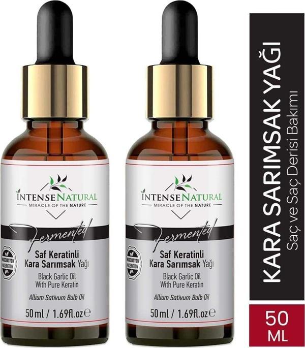İntense Natural Saf Keratinli Kara Sarımsak Yağı 50 Ml X 2 Black Garlic Oil With Pure Keratin - Image 1