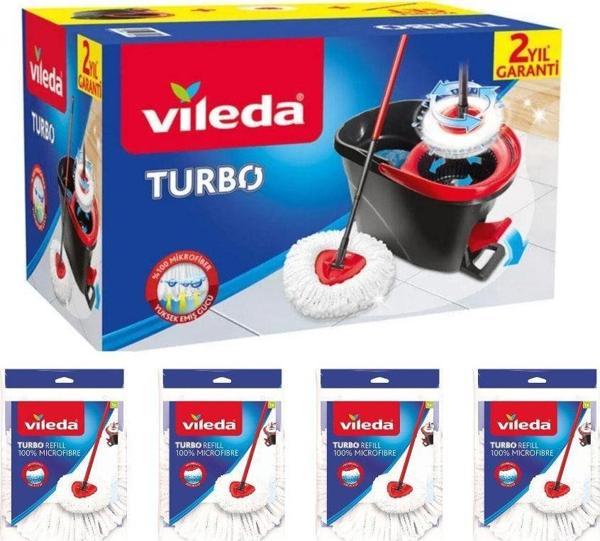 Turbo Pedallı Temizlik Sistemi Turbo Classic Üçgen Mikrofiber Yedek Paspas 4 Adet - Image 1