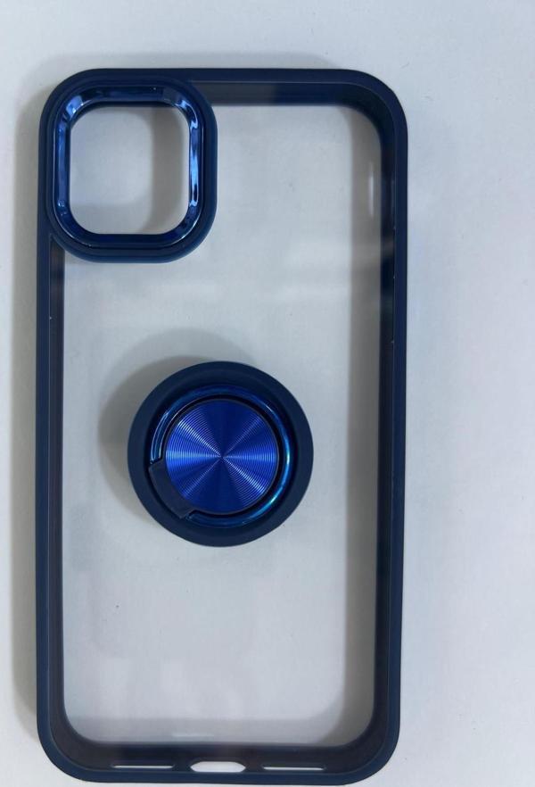 ARMORİX İPHONE 11 YÜZÜKLÜ SERT SİLİKON MAVİ KILIF - Image 1