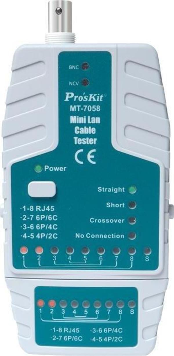 Luxury RJ45, RJ-11/RJ-12, BNC kablo test cihazı, Voltaj dedektörü  Proskit MT 7058 - Image 1