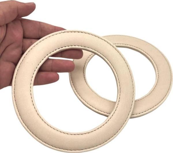Angel Çanta Aksesuar Krem Renk Yuvarlak 13.5 cm Suni Deri Çanta Sapı - Image 1