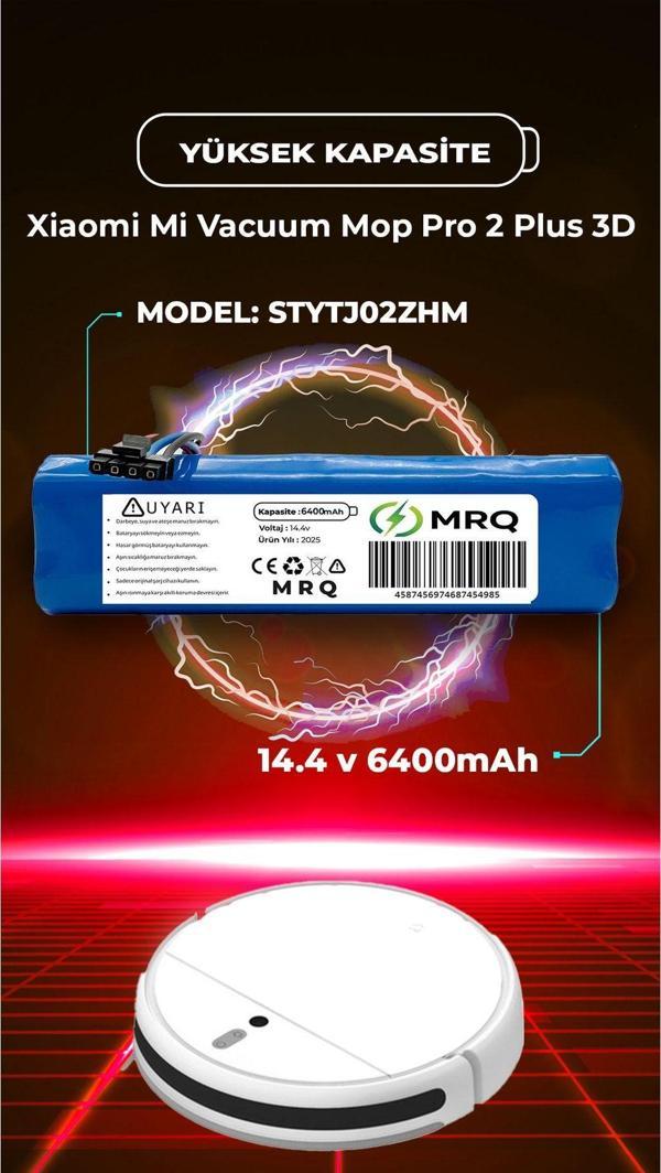 Mrq Xiaomi Mi Vacuum Mop Pro 2 Plus 3D Robot Süpürge Bataryası (Yüksek Kapasite) 6400Mah Batarya - Image 1