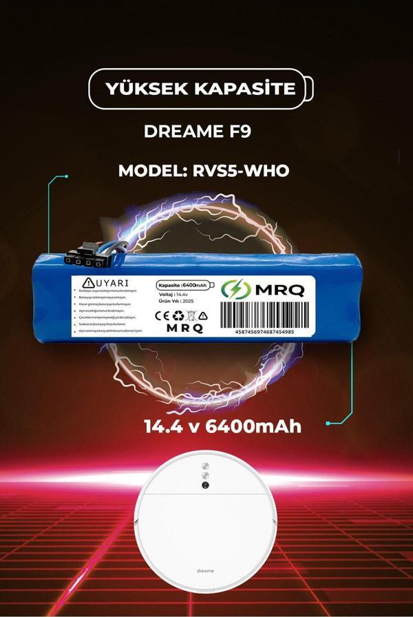 Mrq Dreame F9 Robot Süpürge Bataryası (Yüksek Kapasite) 6400Mah Batarya - Image 1