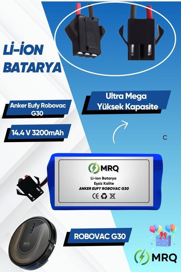 Mrq Eufy Robovac G30 Robot Süpürge Bataryası (Ultra Mega Yüksek Kapasite) 3200Mah Batarya - Image 1