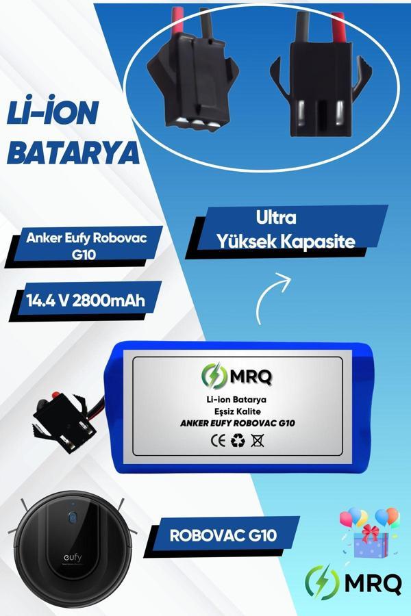 Mrq Eufy Robovac G10 Robot Süpürge Bataryası (Ultra Yüksek Kapasite) 2800Mah Batarya - Image 1