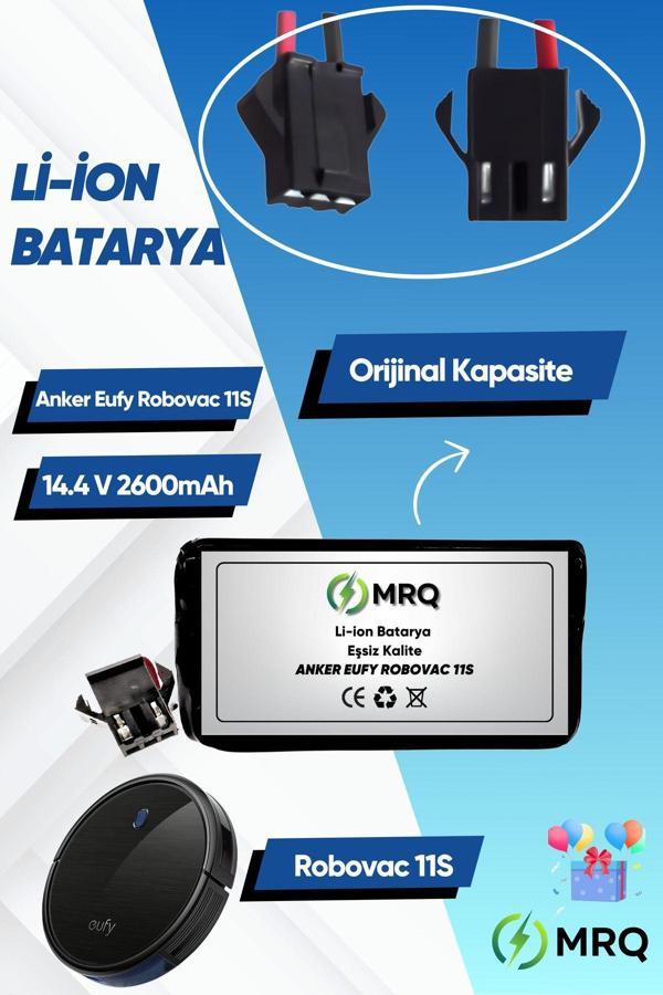 Mrq Eufy Robovac 11S Robot Süpürge Bataryası (Orijinal Kapasite) 2600Mah Batarya - Image 1